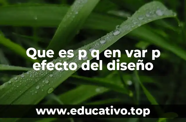 Que es p q en var p efecto del diseño