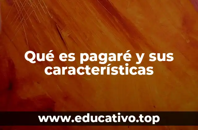 Qué es pagaré y sus características