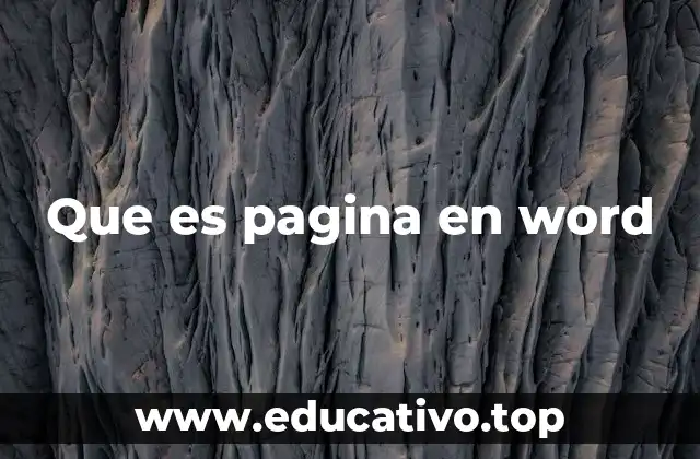 Que es pagina en word