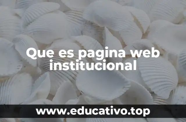 Que es pagina web institucional