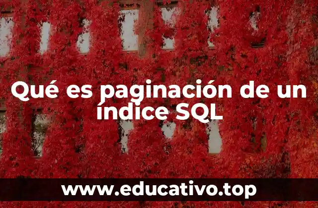 Qué es paginación de un índice SQL