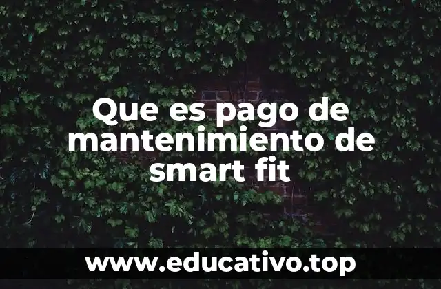 Que es pago de mantenimiento de smart fit