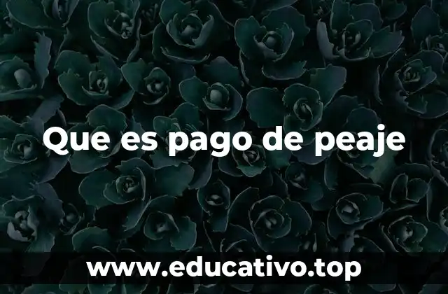 Que es pago de peaje