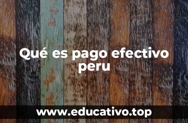 Qué es pago efectivo peru