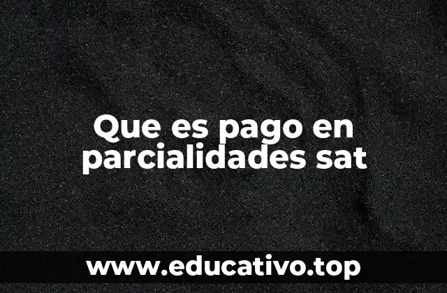 Que es pago en parcialidades sat