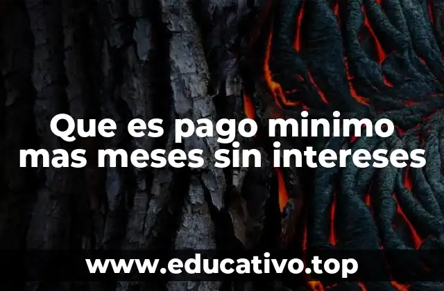 Que es pago minimo mas meses sin intereses