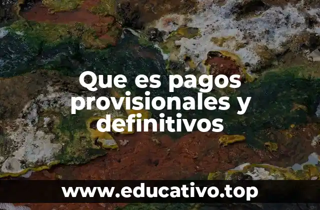 Que es pagos provisionales y definitivos