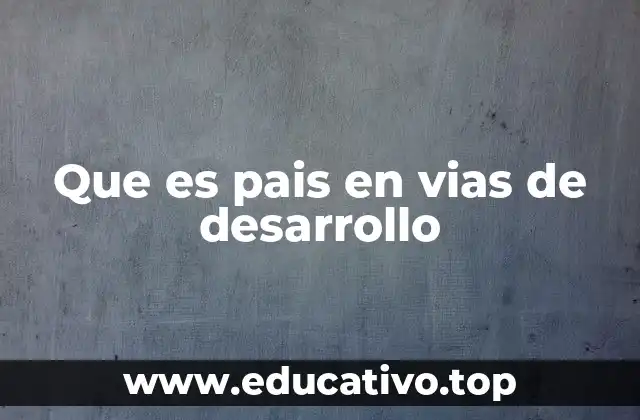 Que es pais en vias de desarrollo