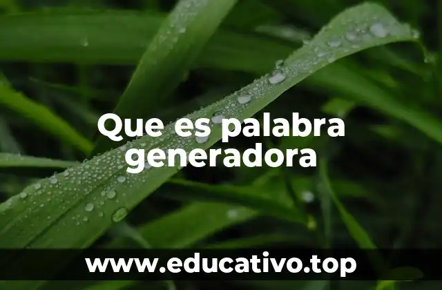 Que es palabra generadora