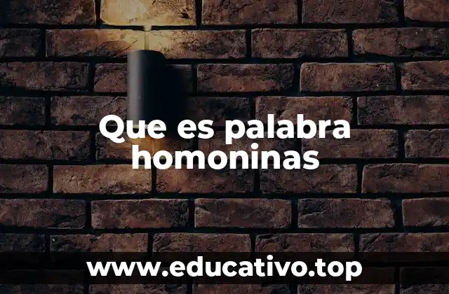 Que es palabra homoninas