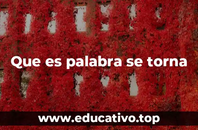 Que es palabra se torna