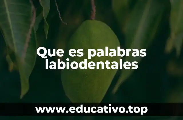 Que es palabras labiodentales