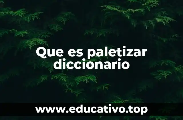Que es paletizar diccionario