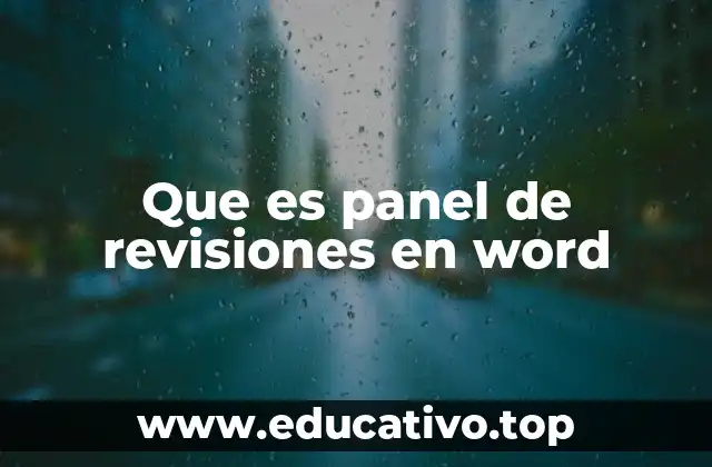 Que es panel de revisiones en word