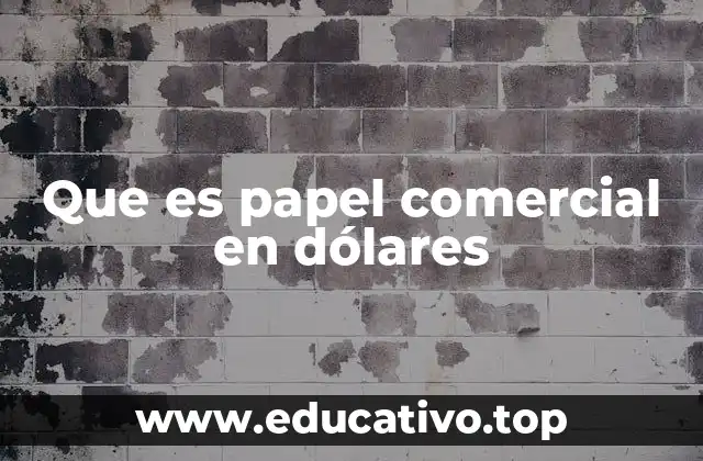 Que es papel comercial en dólares