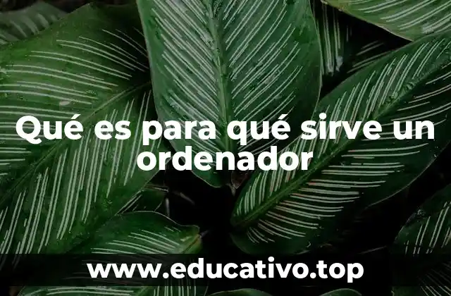 Qué es para qué sirve un ordenador