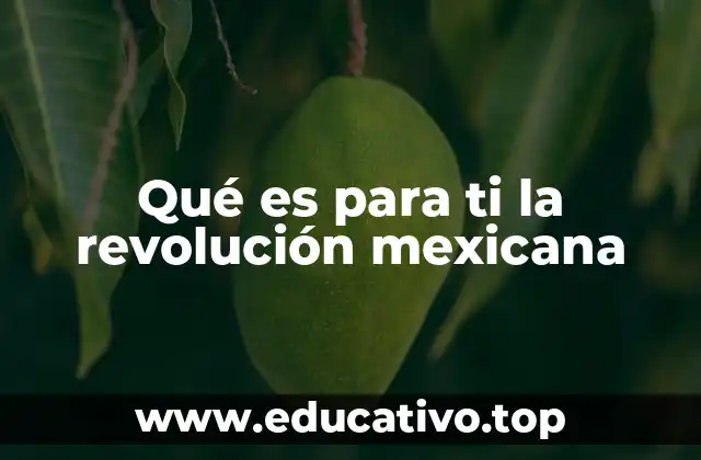 Qué es para ti la revolución mexicana