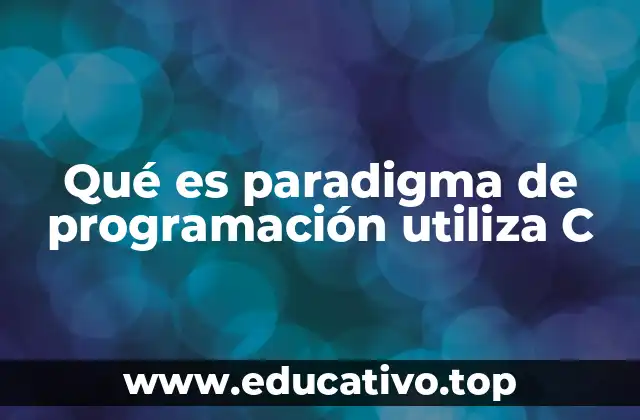 Qué es paradigma de programación utiliza C