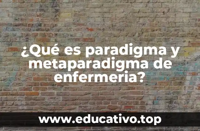 ¿Qué es paradigma y metaparadigma de enfermeria?