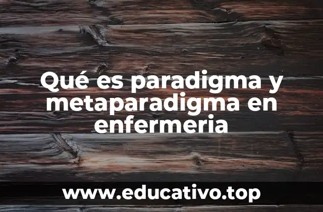Qué es paradigma y metaparadigma en enfermeria