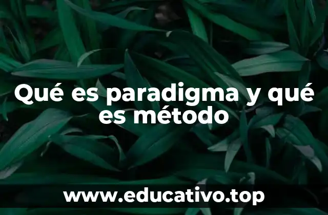Qué es paradigma y qué es método