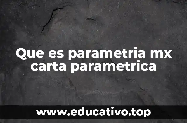 Que es parametria mx carta parametrica