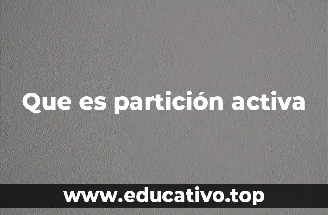 Que es partición activa