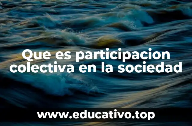 Que es participacion colectiva en la sociedad