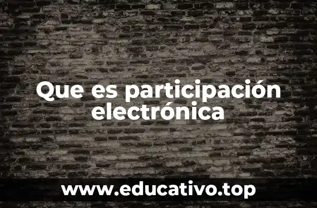Que es participación electrónica
