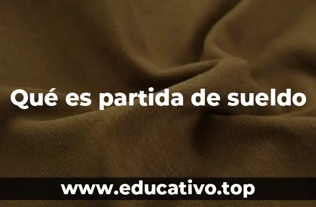 Qué es partida de sueldo