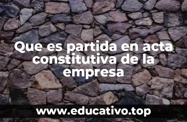 Que es partida en acta constitutiva de la empresa