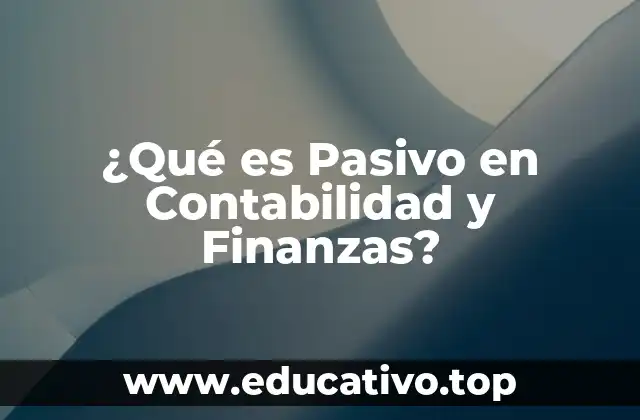 ¿Qué es Pasivo en Contabilidad y Finanzas?
