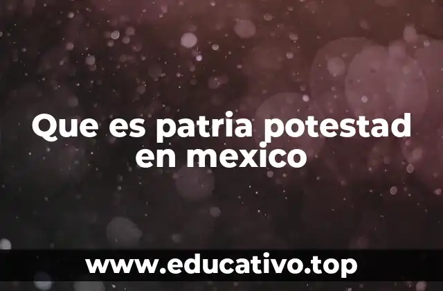 Que es patria potestad en mexico