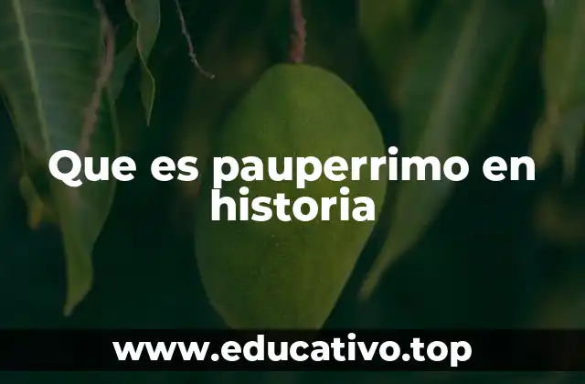Que es pauperrimo en historia