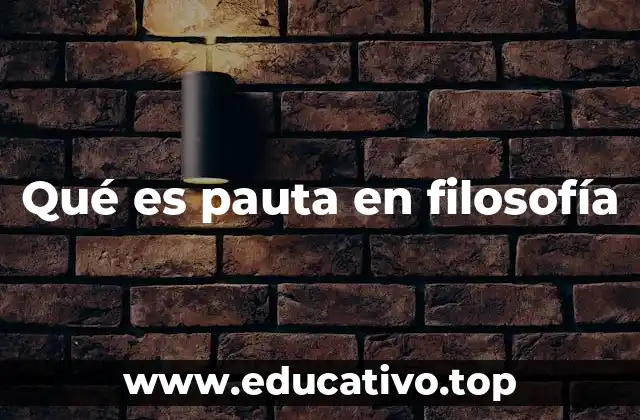 Qué es pauta en filosofía