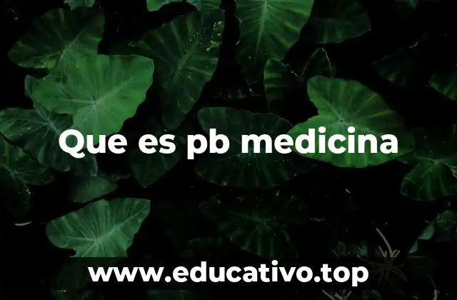 Que es pb medicina