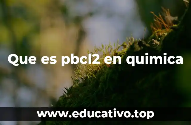 Que es pbcl2 en quimica
