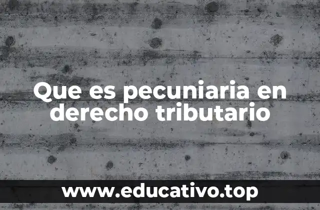 Que es pecuniaria en derecho tributario