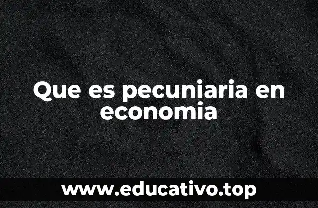 Que es pecuniaria en economia