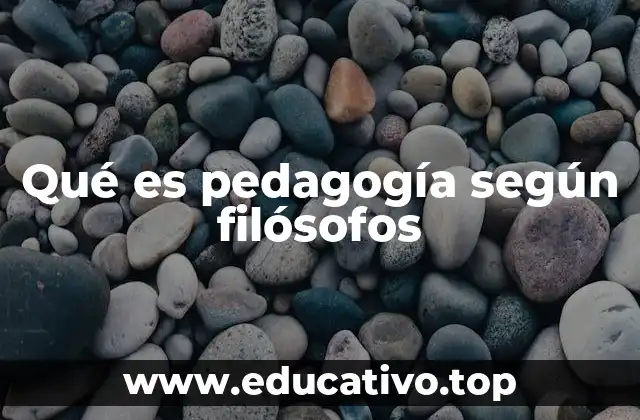 Qué es pedagogía según filósofos