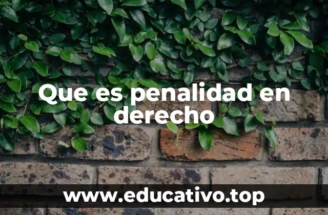 Que es penalidad en derecho
