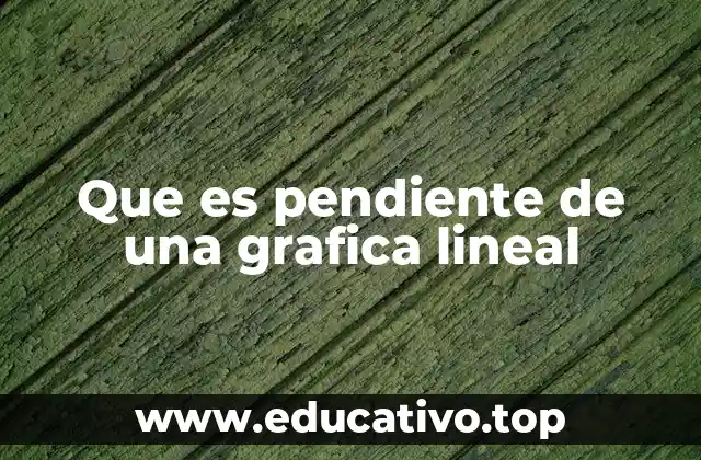 Que es pendiente de una grafica lineal
