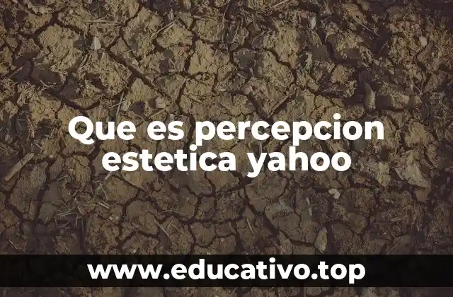 Que es percepcion estetica yahoo