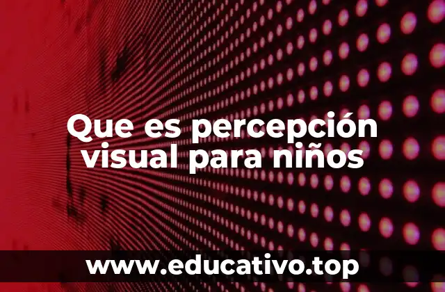 Que es percepción visual para niños