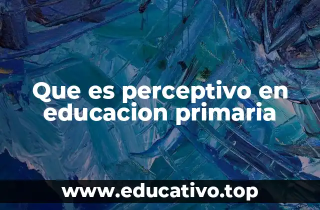 Que es perceptivo en educacion primaria