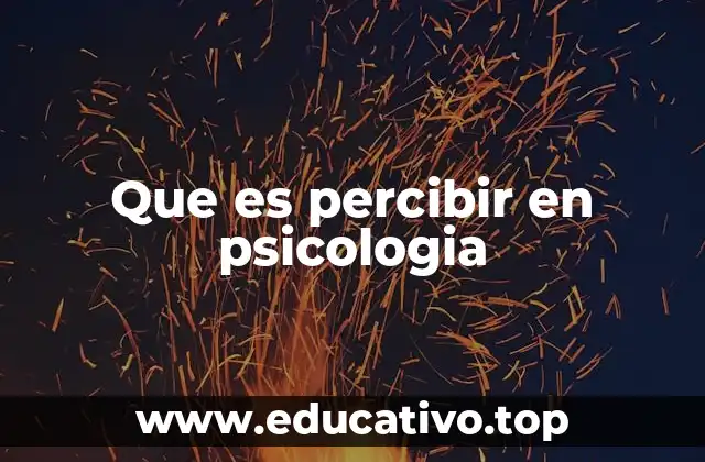 Que es percibir en psicologia