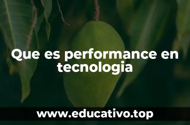 Que es performance en tecnologia