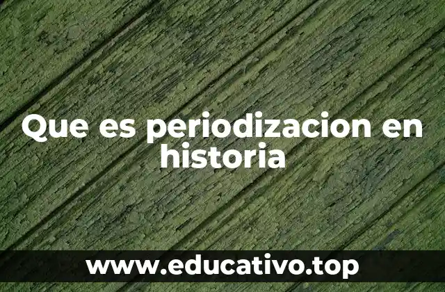 Que es periodizacion en historia