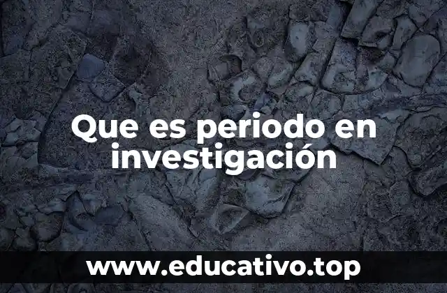 Que es periodo en investigación