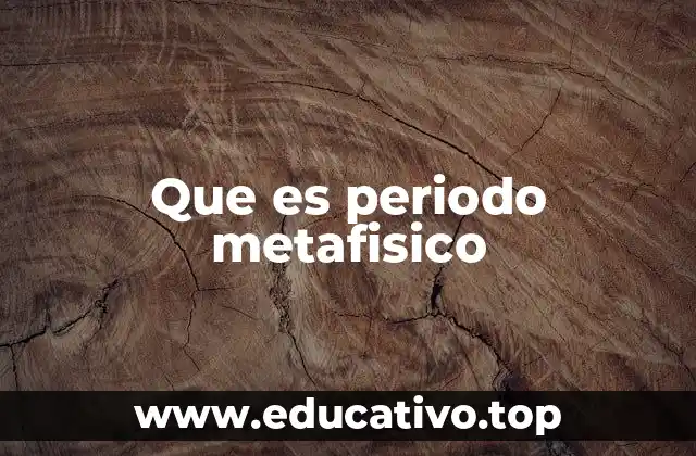 Que es periodo metafisico